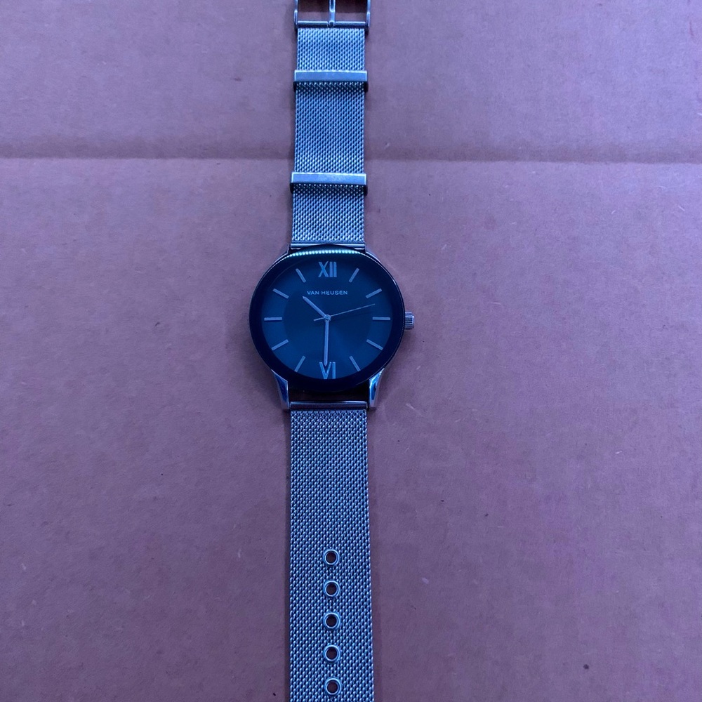 Silver and Blue Van Heusen modern stylist watch